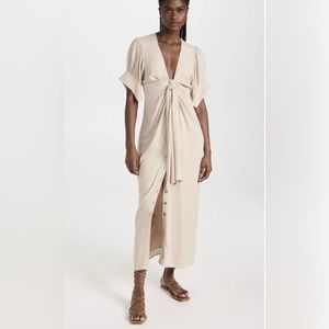 NWT Free People Vintage Summer Midi Dress in Stone Cold Medium Tan